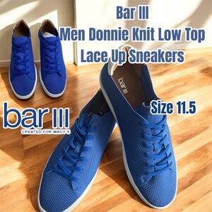 Bar III Men Donnie Knit Low Top Lace Up Sneakers Size US 11.5M Colbalt Blue Knit